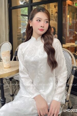 Áo dài lụa hà đông trắng chữ thọ kiotviet bf55983ffa6b7846e7720bc574baca72