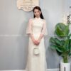 Áo dài cách tan nơ kem viền Hồng kiotviet c3950d33e772151e4ffa10680bbc1061