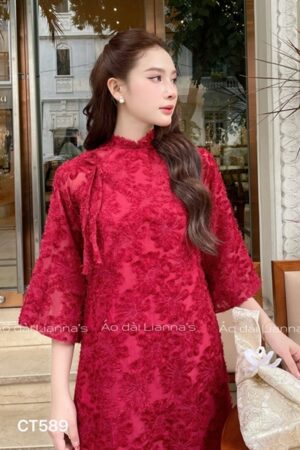 Áo dài cách tan lông hoa đỏ kiotviet c53c3622707c24feb26c65d4ca8fcb1f