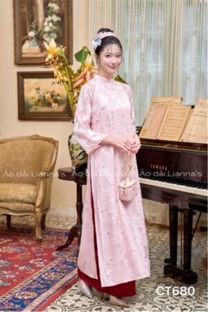 Áo dài cách Tân tơ bướm Hồng kiotviet da80fd57cf47c814ce740ca93051c512