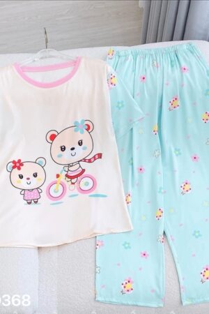 Set tay ngắn quần dài cổ tròn 2 litle bear