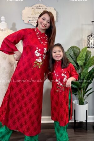 Áo dài bé gái gấm thọ đỏ thêu hoa quan gấm kiotviet e03d20208ce123d5fd02ac42c88887ad