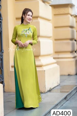 ADTT xanh green thêu hoa kiotviet e533670476f1ab733d6f3ddc8b8845f4