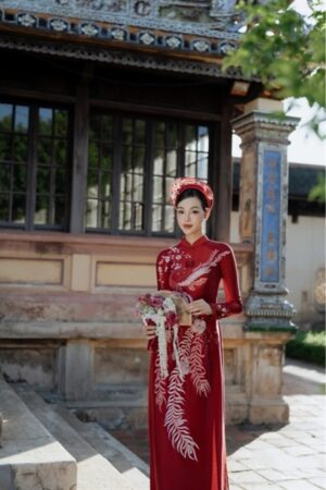 Áo dài cưoi truyền thống đỏ thêu rồng phương kiotviet e8f5fb98622ee2e21a2380d56e5a81cf