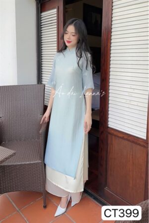 Áo dài form suông tơ xanh kiotviet f59a908e47ebaec12a11bd316fc7d272