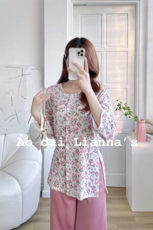 Ao Ba ba hong hoa nhi quan hong