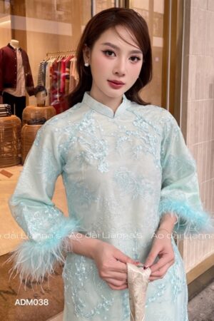 Áo dài linn xanh tay long vũ kiotviet f813037f929b29833d7fbfe8a03a1c40