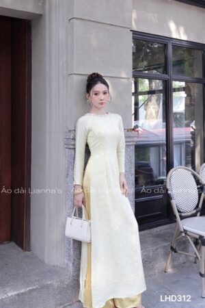 Áo dài tơ tằm hà đông truyền thống tong vàng kiotviet faa5ce4ee596e625e7d8985a4dc331df