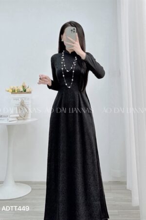 Áo dài gấm tơ hoa màu đen kiotviet fc838167a085c829626db01ff830fe19