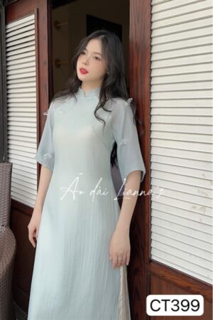 Áo dài form suông tơ xanh kiotviet fe4105f363c13461f006e4bd20bee965