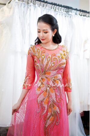 Áo dà bà sui cao cấp hồng