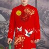 Áo dài nam đỏ tết _gấm cặp kiotviet ff2d25923b9090fa3d2803146447fdbf
