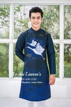 Nam xanh hoạ tiết thiên hạc