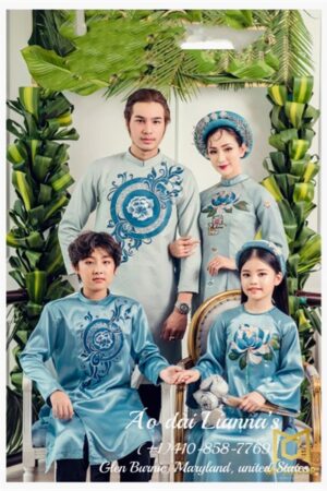 Gia đình xanh dương in _bé trai