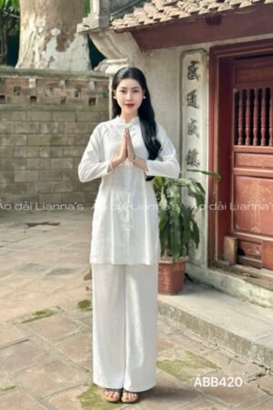 áo ba ba gấm hoa cuc trang gài nút Ngọc trai kiotviet 098a6a7c1269565569fa17d0e8d78329