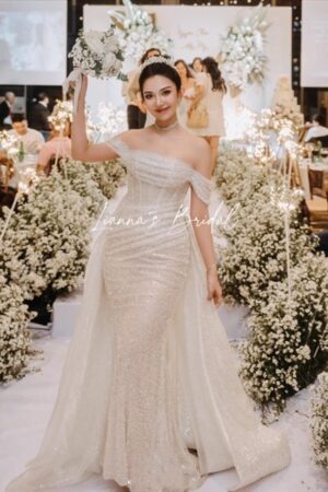 Váy cưới trễ vai 2 in 1