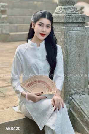 áo ba ba gấm hoa cuc trang gài nút Ngọc trai