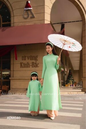 áo dài bé gái xanh gấm hoa cuc quan gam kiotviet 127eb5d955b589670e930238ff67d573