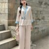 Áo bà ba/ pháp phục cổ chéo vien gấm mau be kiotviet 163191485dd0583955fd472af039f801