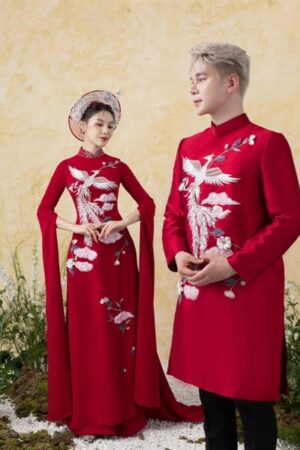 Cặp ao dai cưới Tường Vân