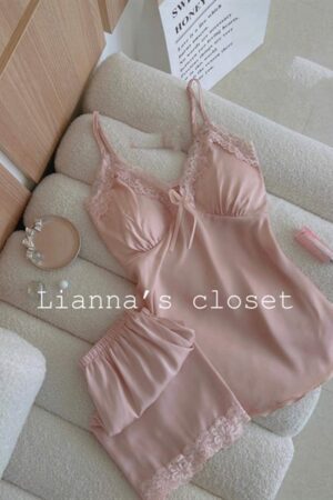 Set Áo day hồng trơn ren ngực