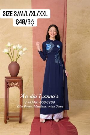 Áo Dài Tây Thi Dark BLue