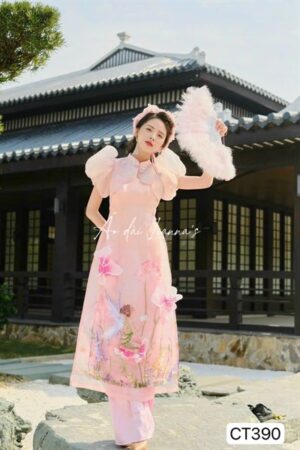 Áo dài ct hoa nổi tay bồng hồng nhẹ kiotviet 2b106ffbf3c005fc0570828b87d8df03