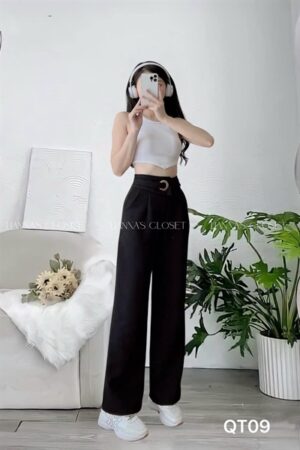 Quần tÂy đen lưng khuy tròn