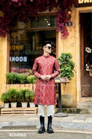 áo dài gam nam đỏ hoa tiết gold kiotviet 4179612da9377169eded3201441125e1