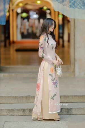 AD màu be hoa mẫu đơn