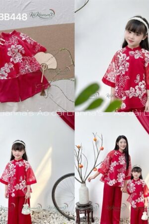 bà ba bé gái ren lá đỏ