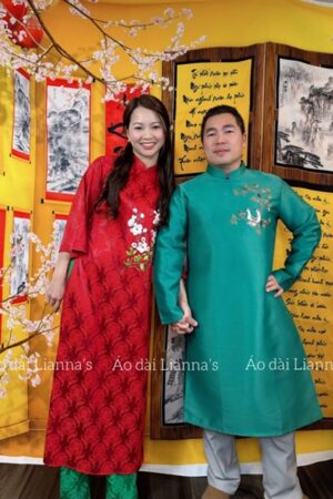 Ao dài nam xanh lá thêu kiotviet 5b74b001b7da031313c41871f9922376