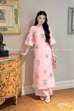 Áo dài sen ngư cổ tròn tong Hồng kiotviet 6341b1d6da6fe2e981506300878da06b