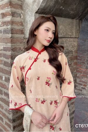 áo dài nhung hoa đỏ kiotviet 6bb437e604f34eb12b7e8020cf0a0524