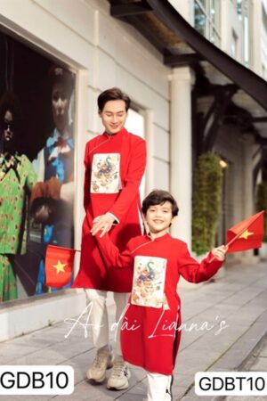 Áo dà bé trai đỏ