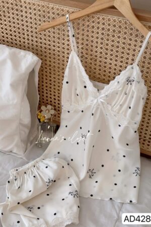 Set 2 day chấm bi đen