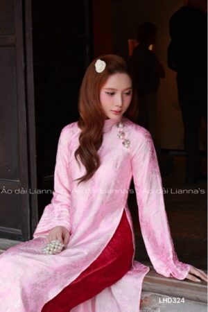 Áo dài tơ tằm hà đông Hồng khuy Ngọc trai kiotviet 9a68c1036482309f5f8b8c0fd36e139a