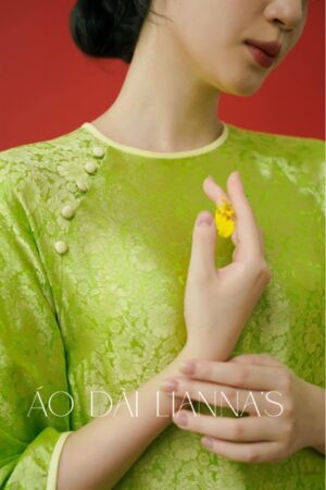 Áo dài lụa hà đông xanh cốm viền vàng kiotviet a5d530b6f5dec30a0807ff2a653a4213