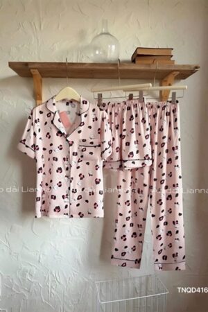 Set lụa 3 món hello kitty Hồng viền đen