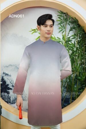 Áo dài nam ombre xám va Hồng