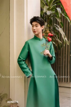 Ao dài nam xanh lá thêu kiotviet bffa86330c7b4f6e916b51f144901db0
