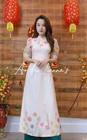 Áo dài CT vải tơ in hoa kiotviet cb554eb380d0d5ecb22560a9bd7c2e95