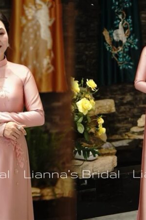 Áo dài mẹ kết hoa tong Hồng kiotviet cc94e2a59a23e4d8eea52c68d09f8a8e