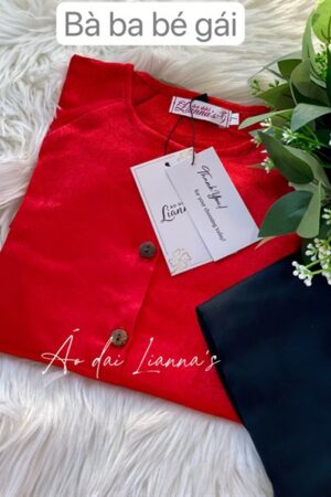 Áo bà ba bé gái đỏ tươi