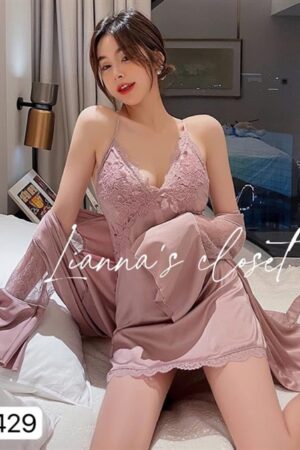 Set choàng 2 day Hồng đỗ