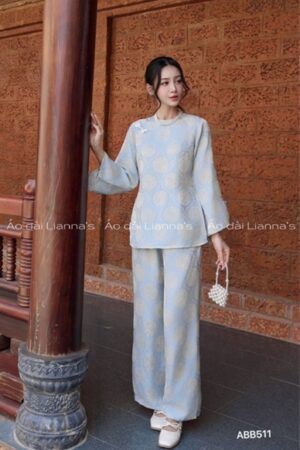 Áo bà ba lụa tằm xanh dương kiotviet da90374d059cc6b184e2d87c20735afa