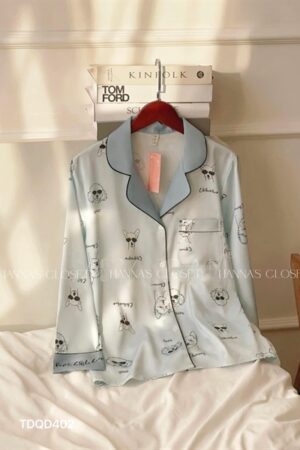 lụa tay dài quan dài cún đeo kinh xanh