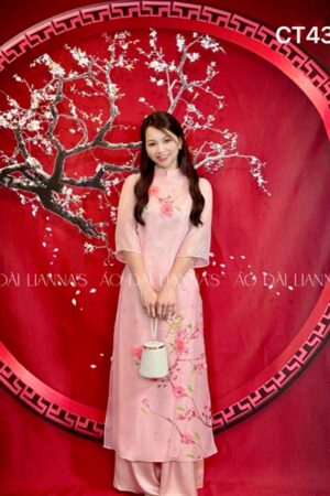 Áo dài CT tơ hồng đính kết cành đào kiotviet e15ed1d920d7418c24dadd326fe731d1