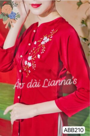Áo bà ba đỏ thêu
