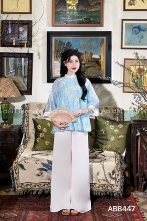 Áo bà ba ren la xanh dương